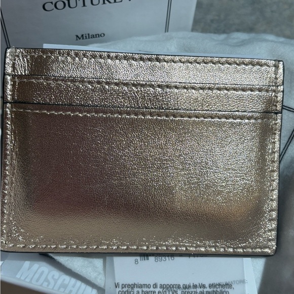 Moschino Metallic Gold Card Holder - Picture 3 of 3